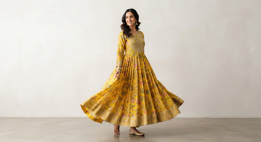 Floral Print Georgette Anarkali Suit available through Smart